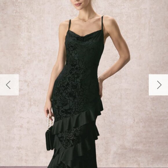 RIHOAS The Black V-Neck Ruffle Tiered Maxi Dress - Picture 5 of 6